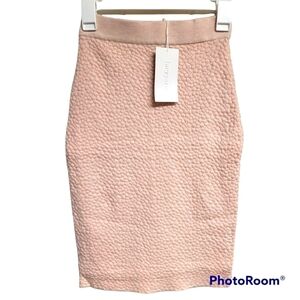 Lucy paris light pink pebble texture knit stretch pencil skirt